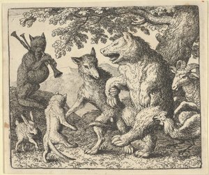 Eine Feier zu Ehren des Bären und des Wolfs, 1650-75 von Allart van Everdingen