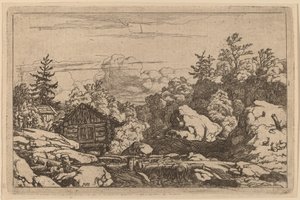Hütten am Ufer, wahrscheinlich ca. 1645-1656
