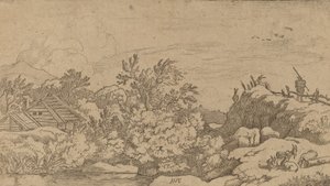 Ziegenherde auf einem Hügel, wahrscheinlich ca. 1645-1656 von Allart van Everdingen