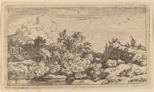 Ziegenhirte auf einem Hügel, wahrscheinlich ca. 1645-1656 von Allart van Everdingen