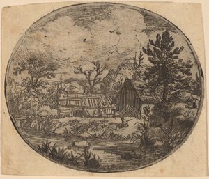 Hamlet am Ufer eines Flusses von Allart van Everdingen