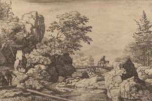 Reiter auf einer Brücke von Allart van Everdingen