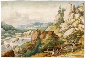 Landschaft mit drei Reitern, 17. Jahrhundert von Allart van Everdingen