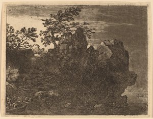 Großer Felsen am Fluss, wahrscheinlich ca. 1645-1656 von Allart van Everdingen