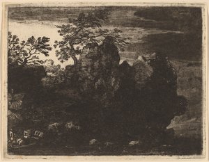Großer Felsen am Fluss