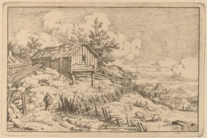 Mann in der Nähe eines ruinösen Zauns von Allart van Everdingen