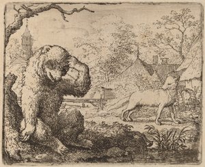 Reynard verspottet den kläglichen Bären, wahrscheinlich um 1645-1656 von Allart van Everdingen