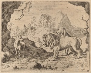 Reineke verspricht, den versteckten Schatz zu enthüllen, wahrscheinlich ca. 1645-1656 von Allart van Everdingen