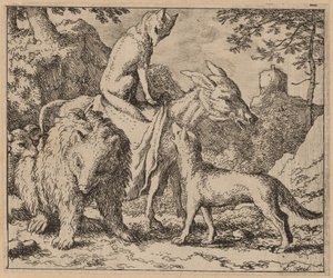 Reynard sitzt auf dem Esel