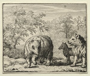 Reineke Fuchs: Die Befreiung des Wolfs und des Bären von Allart van Everdingen