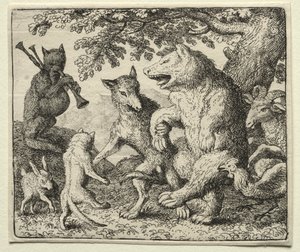 Reineke Fuchs: Der Wolf und der Bär feiern ihre Freiheit von Allart van Everdingen