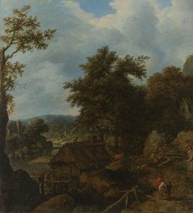 Schwedische Landschaft mit einer Wassermühle
