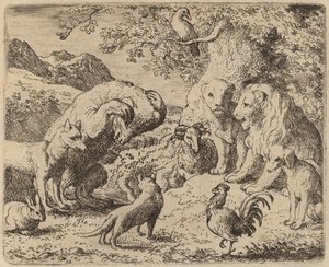 Der Bär bittet den Löwen um Gerechtigkeit, wahrscheinlich ca. 1645-1656 von Allart van Everdingen