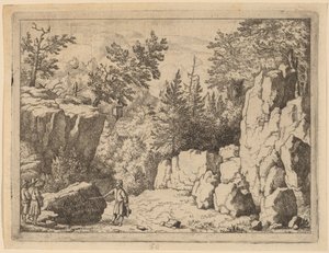 Die Inschrift auf dem Felsen, wahrscheinlich ca. 1645-1656 von Allart van Everdingen
