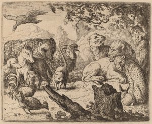 Der Löwe kündigt einen Frieden an, wahrscheinlich um 1645-1656 von Allart van Everdingen