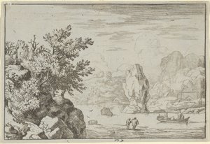 Der Felsen in der Mitte des Flusses