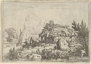 Die zerstörte Hütte, umgeben von Wasser, 17. Jahrhundert von Allart van Everdingen