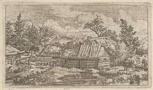 Die zwei Balken, die im Wasser treiben, 17. Jahrhundert von Allart van Everdingen