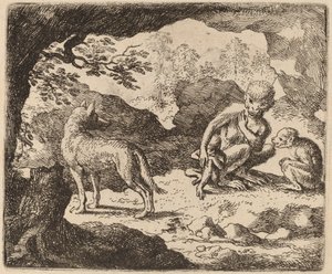 Der Wolf und die Affen, wahrscheinlich ca. 1645-1656 von Allart van Everdingen