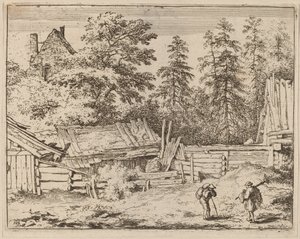 Drei Hütten, wahrscheinlich ca. 1645-1656 von Allart van Everdingen