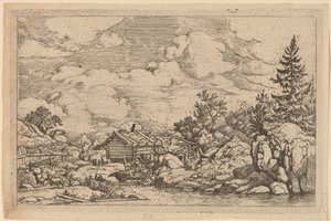 Drei Ziegen am Fluss, wahrscheinlich um 1645-1656