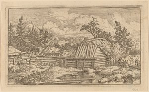 Zwei Balken schwimmen im Wasser, wahrscheinlich ca. 1645-1656 von Allart van Everdingen