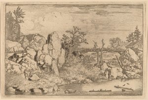 Zwei Baumstämme im Wasser von Allart van Everdingen