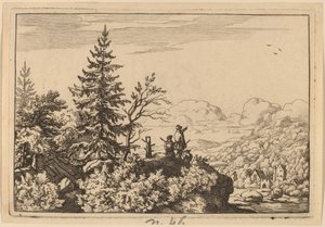 Zwei Männer auf einem Hügel, wahrscheinlich ca. 1645-1656