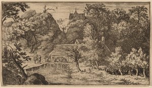 Wassermühle am Fuße eines Berges, wahrscheinlich ca. 1645-1656 von Allart van Everdingen