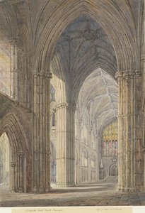 Innenraum der Kathedrale von Lichfield - Nordquerhaus: Aquarellmalerei von Allen Edward Everitt