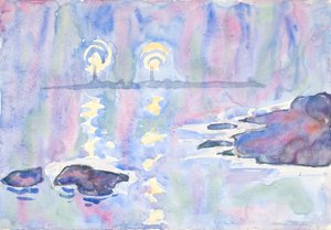 Aquarell Nr. 73, Blau und Lavendel, 1928 von Allen Tucker