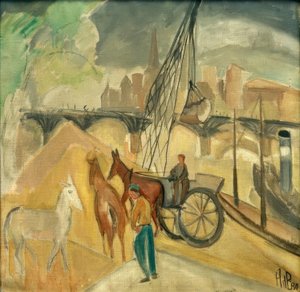 Landschaft mit Brücke von Alma Del Banco