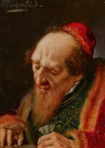 Kaufmann zählt Geld von Alois Heinrich Priechenfried