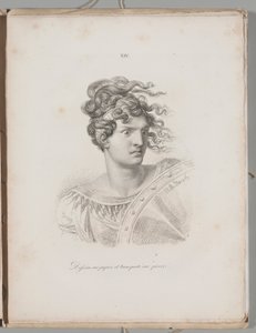 Kunst der Lithographie: Kopf einer Amazone, Platte XIV von Alois Senefelder