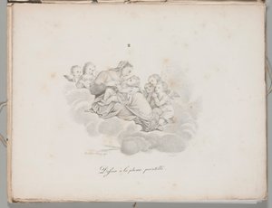 Die Kunst der Lithographie: Madonna und Kind auf den Wolken, Platte II von Alois Senefelder