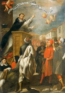 Der heilige Vinzenz Ferrer predigt den jungen Leuten von Salamanca