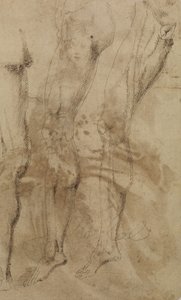 Drei Studien eines männlichen Beins, um 1637
