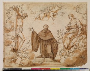 Der heilige Augustinus zögert zwischen dem Blut Christi und der Milch der Jungfrau Maria