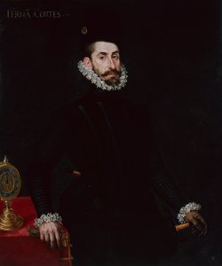 Porträt von Hernan Cortes von Alonso Sánchez Coello