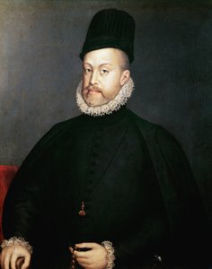 Porträt von Philipp II., König von Spanien (Gemälde, ca. 1580) von Alonso Sánchez Coello