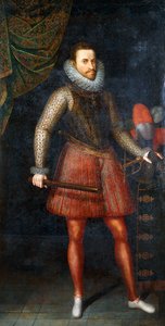 Porträt des Erzherzogs Albert, stehend in voller Länge, einen Stab haltend, 1593 von Alonso Sánchez Coello
