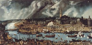 Der Hafen von Sevilla, ca. 1590 von Alonso attr. to Sanchez Coello