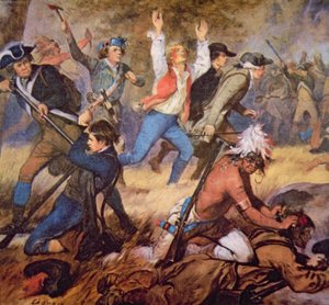 Das Massaker im Wyoming Valley im Juli 1778 (Detail) von Alonzo (after) Chappel