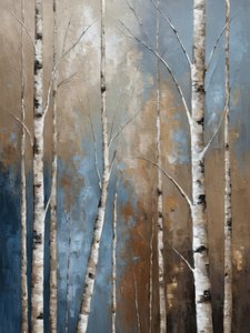 Abstrakter Birkenwald