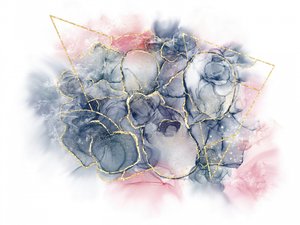 Abstrakte Blaue Goldtinte