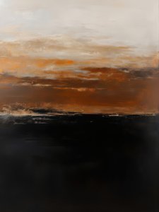 Dramatischer orangefarbener Horizont