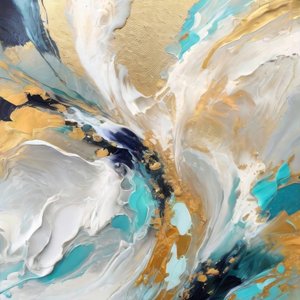 Dynamische gold-türkise Abstraktion