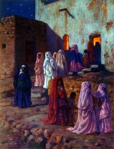 Illustration, die muslimische arabische Frauen zeigt, die 