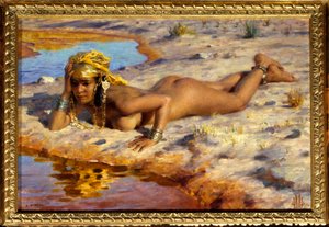 Am Rand des Wadi von Alphonse Etienne Dinet