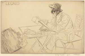 Alphonse Legros beim Skizzieren von Alphonse Legros